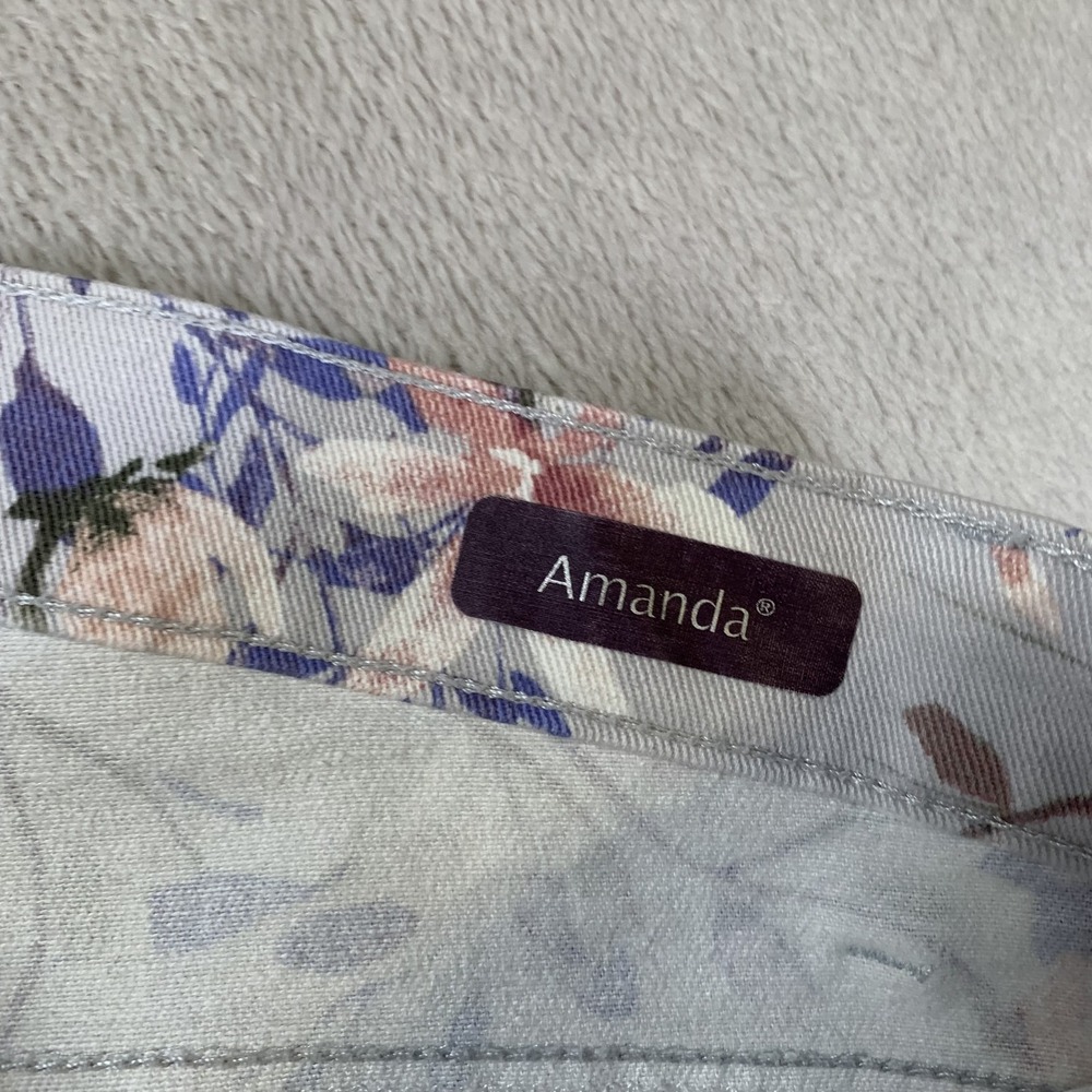 Gloria Vanderbilt Pants Womens 4 Short Floral Print Amanda Stretch Cotton Casual - Picture 10 of 14